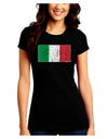 Italian Flag - Distressed Juniors Crew Dark T-Shirt by TooLoud-T-Shirts Juniors Tops-TooLoud-Black-Juniors Fitted Small-Davson Sales