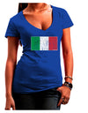 Italian Flag - Distressed Juniors V-Neck Dark T-Shirt by TooLoud-Womens V-Neck T-Shirts-TooLoud-Royal-Blue-Juniors Fitted Small-Davson Sales