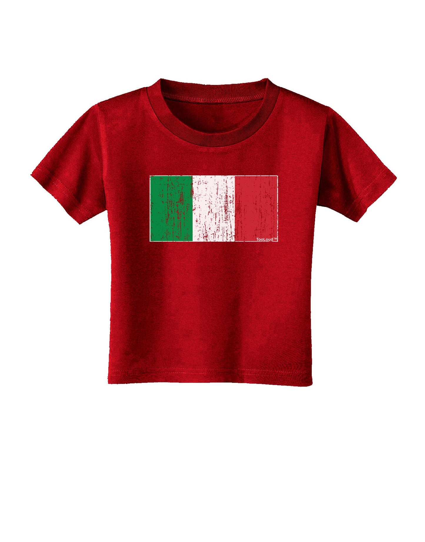 Italian Flag - Distressed Toddler T-Shirt Dark by TooLoud-Toddler T-Shirt-TooLoud-Red-2T-Davson Sales