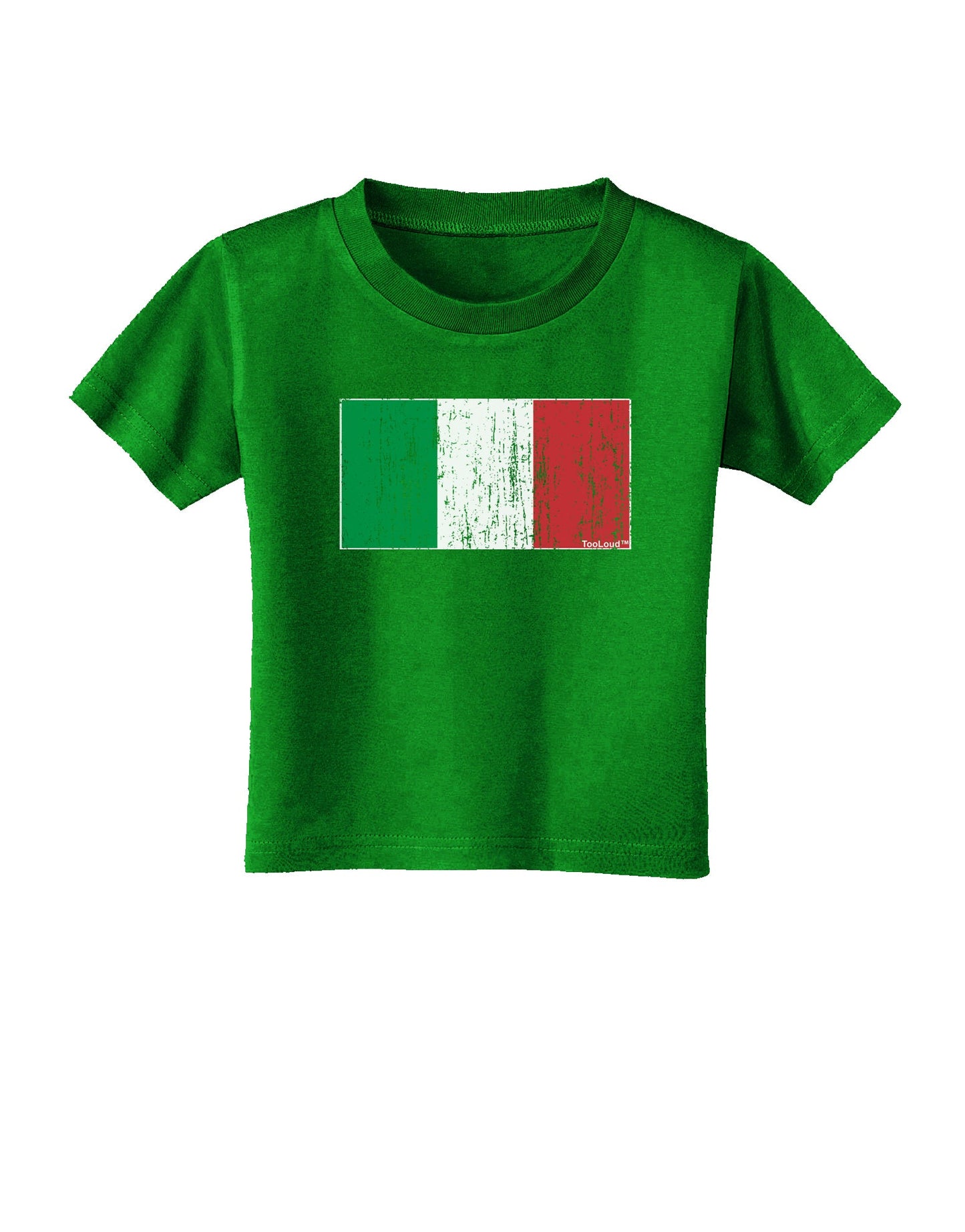 Italian Flag - Distressed Toddler T-Shirt Dark by TooLoud-Toddler T-Shirt-TooLoud-Clover-Green-2T-Davson Sales
