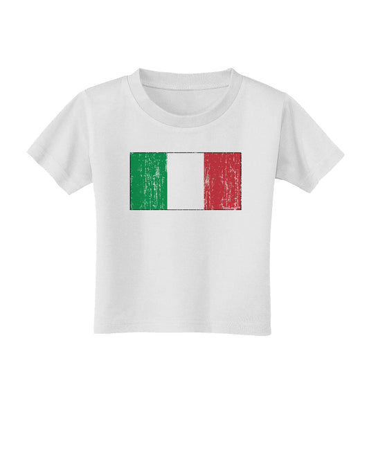 Italian Flag - Distressed Toddler T-Shirt by TooLoud-Toddler T-Shirt-TooLoud-White-2T-Davson Sales