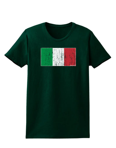 Italian Flag - Distressed Womens Dark T-Shirt by TooLoud-Womens T-Shirt-TooLoud-Forest-Green-Small-Davson Sales