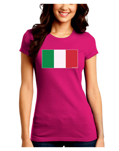 Italian Flag - Italy Juniors Crew Dark T-Shirt by TooLoud-T-Shirts Juniors Tops-TooLoud-Hot-Pink-Juniors Fitted Small-Davson Sales