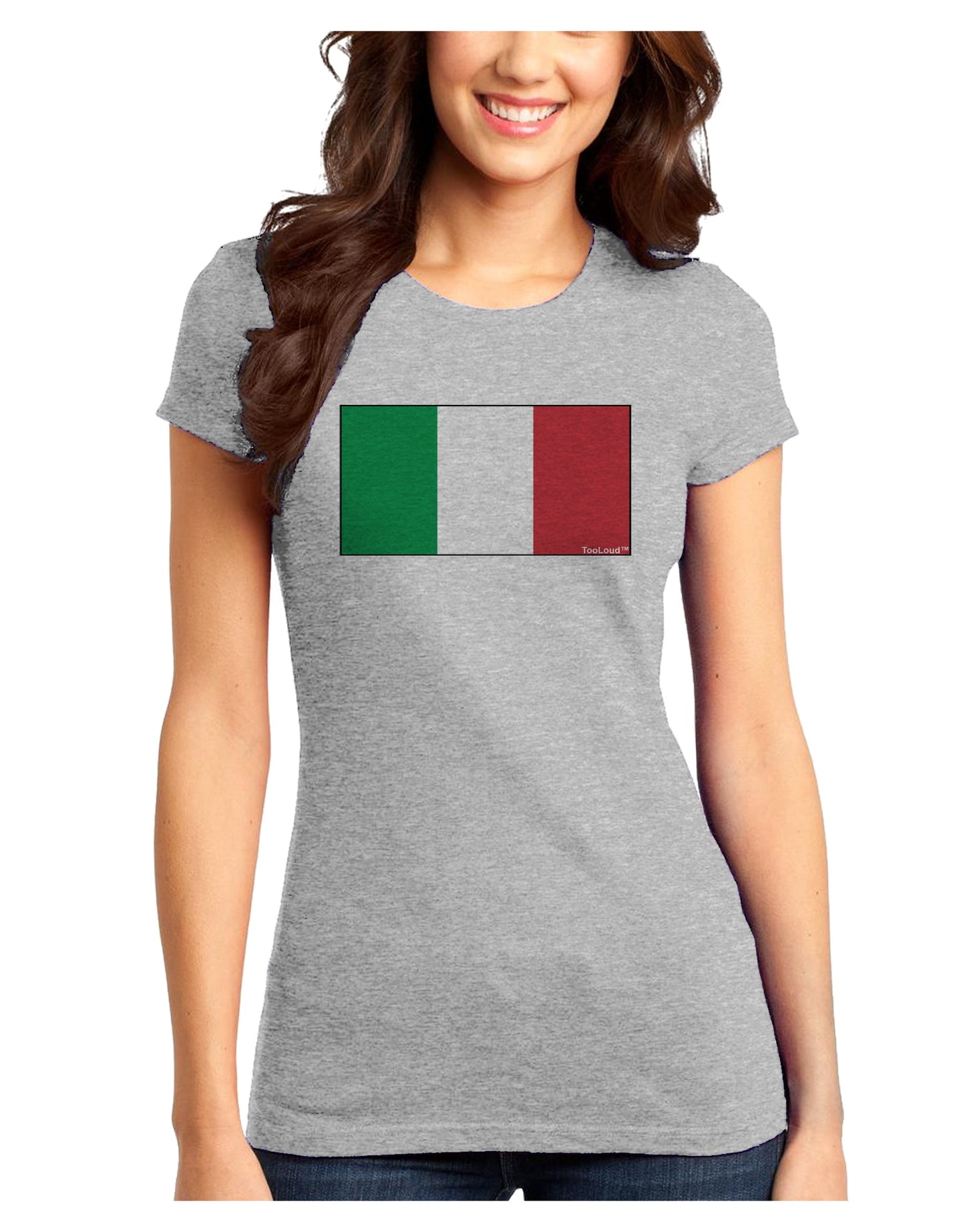 Italian Flag - Italy Juniors T-Shirt by TooLoud-Womens Juniors T-Shirt-TooLoud-Ash-Gray-Juniors Fitted X-Small-Davson Sales