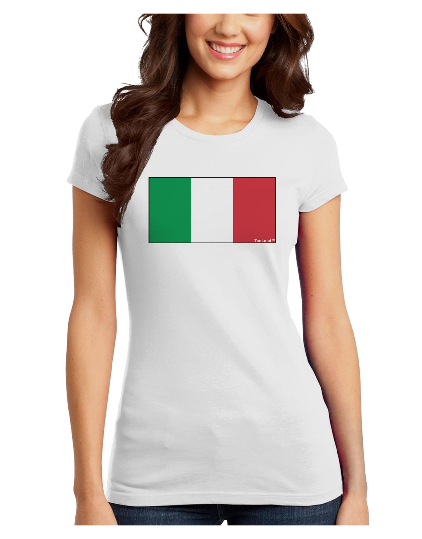 Italian Flag - Italy Juniors T-Shirt by TooLoud-Womens Juniors T-Shirt-TooLoud-White-Juniors Fitted X-Small-Davson Sales