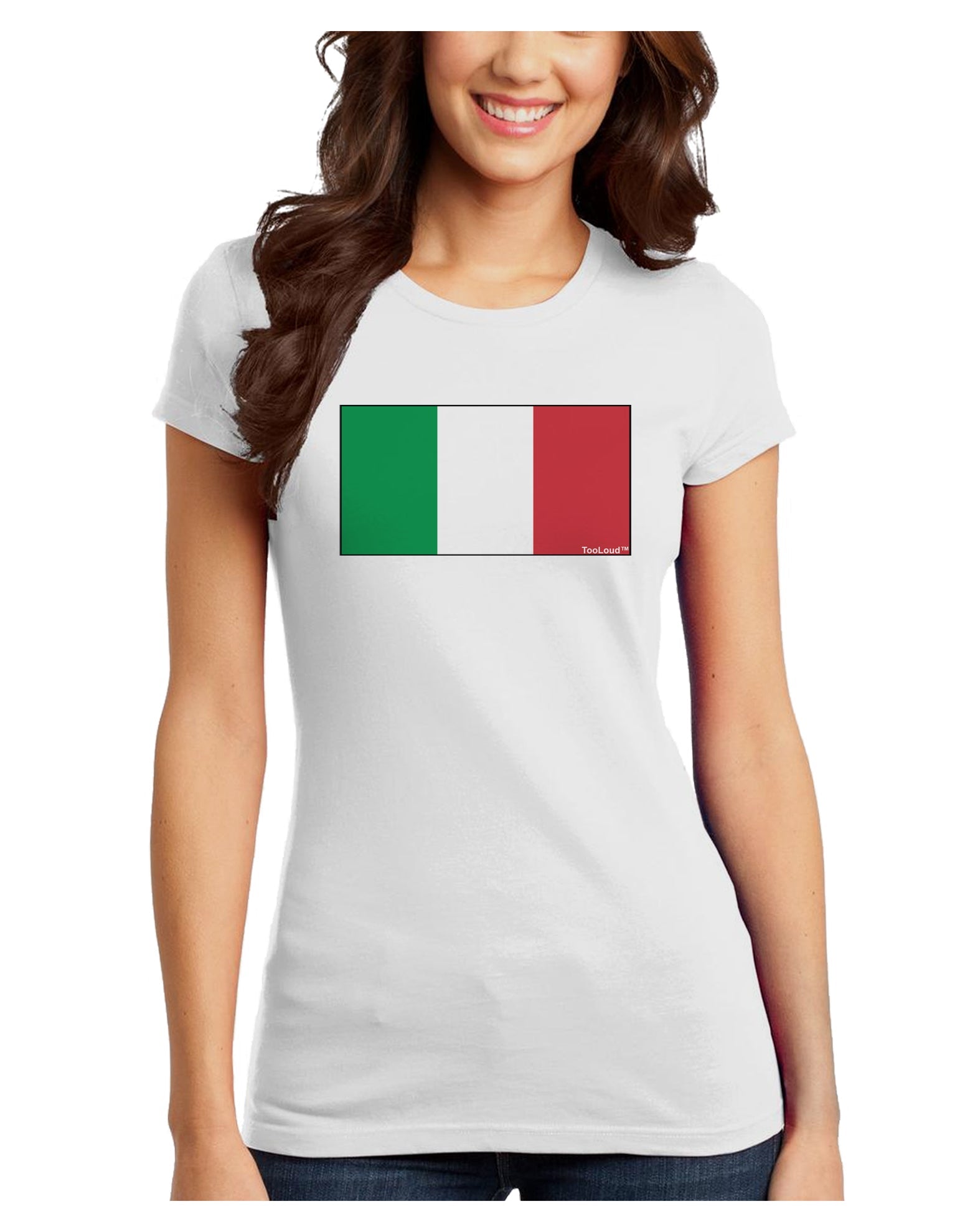 Italian Flag - Italy Juniors T-Shirt by TooLoud-Womens Juniors T-Shirt-TooLoud-White-Juniors Fitted X-Small-Davson Sales