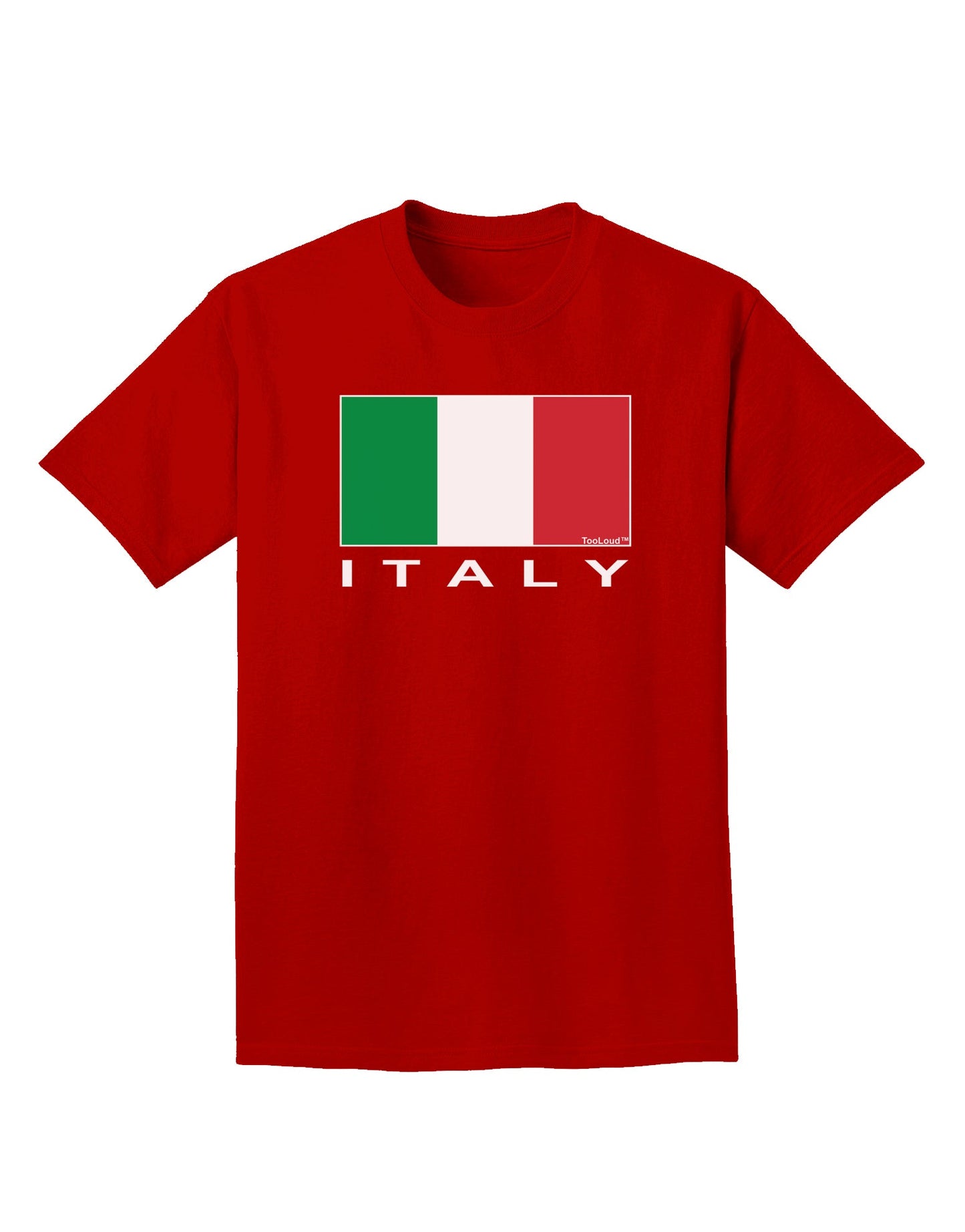 Italian Flag - Italy Text Adult Dark T-Shirt by TooLoud-Mens T-Shirt-TooLoud-Red-Small-Davson Sales