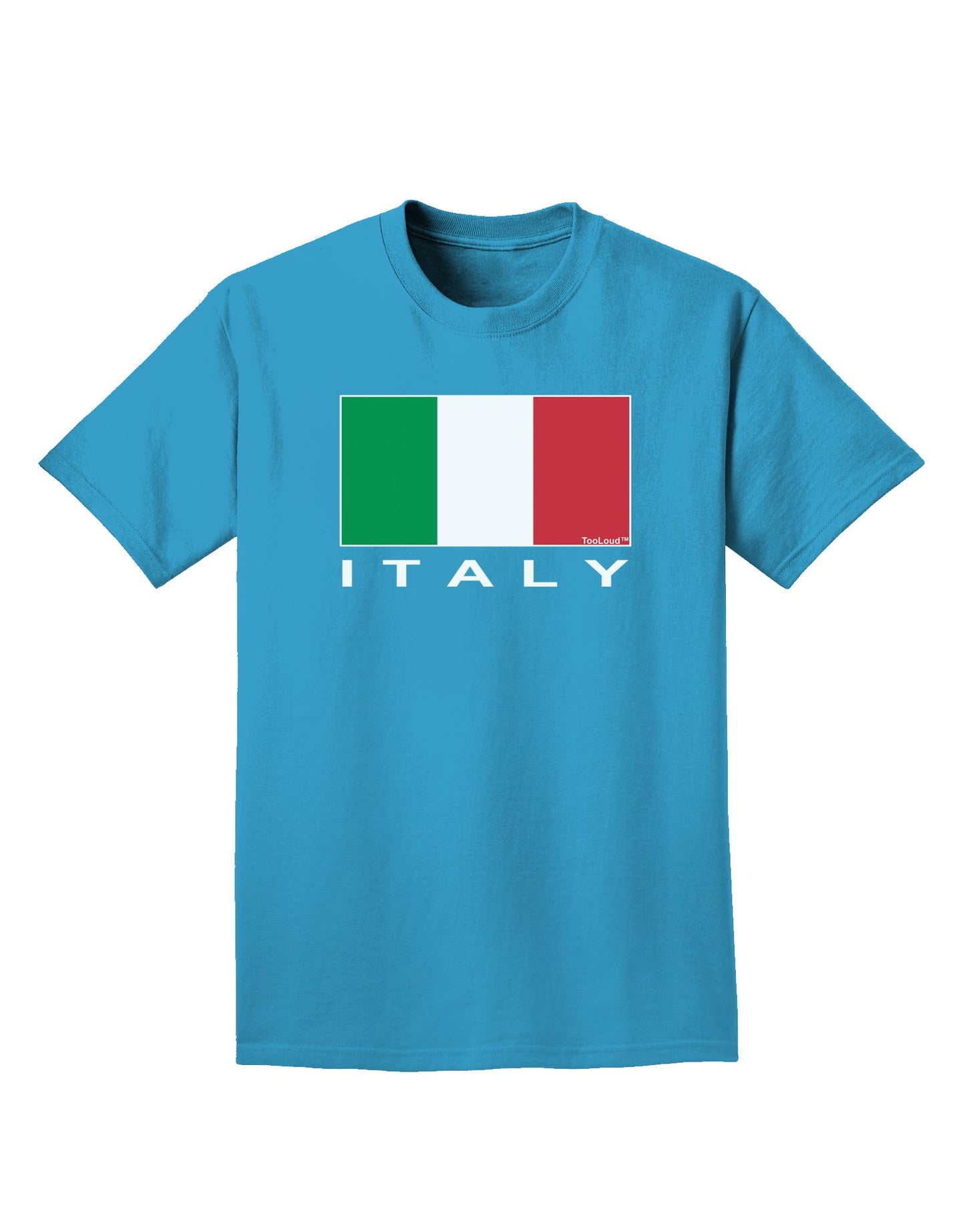 Italian Flag - Italy Text Adult Dark T-Shirt by TooLoud-Mens T-Shirt-TooLoud-Turquoise-Small-Davson Sales