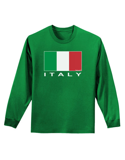 Italian Flag - Italy Text Adult Long Sleeve Dark T-Shirt by TooLoud-TooLoud-Kelly-Green-Small-Davson Sales