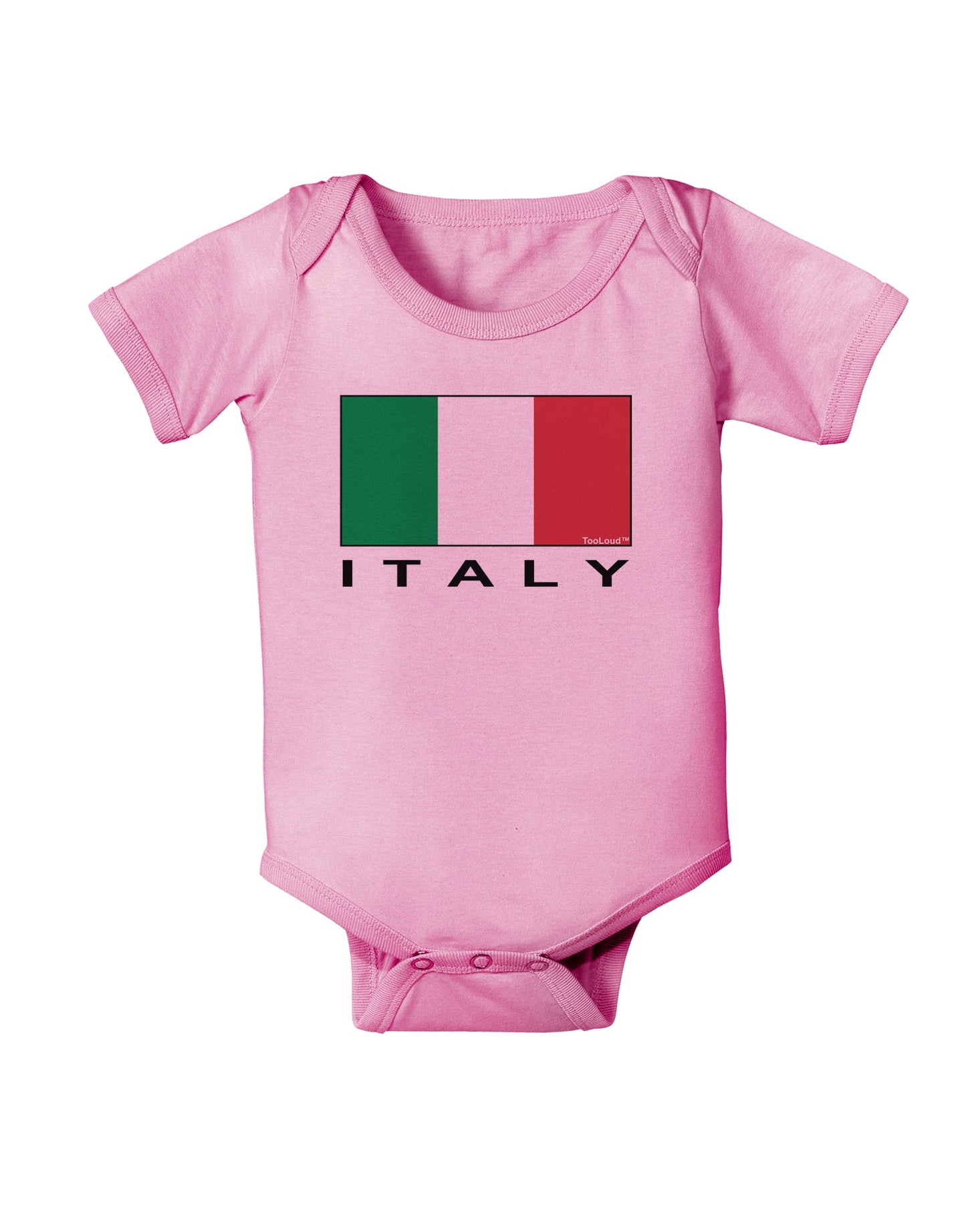 Italian Flag - Italy Text Baby Romper Bodysuit by TooLoud-Baby Romper-TooLoud-Light-Pink-06-Months-Davson Sales
