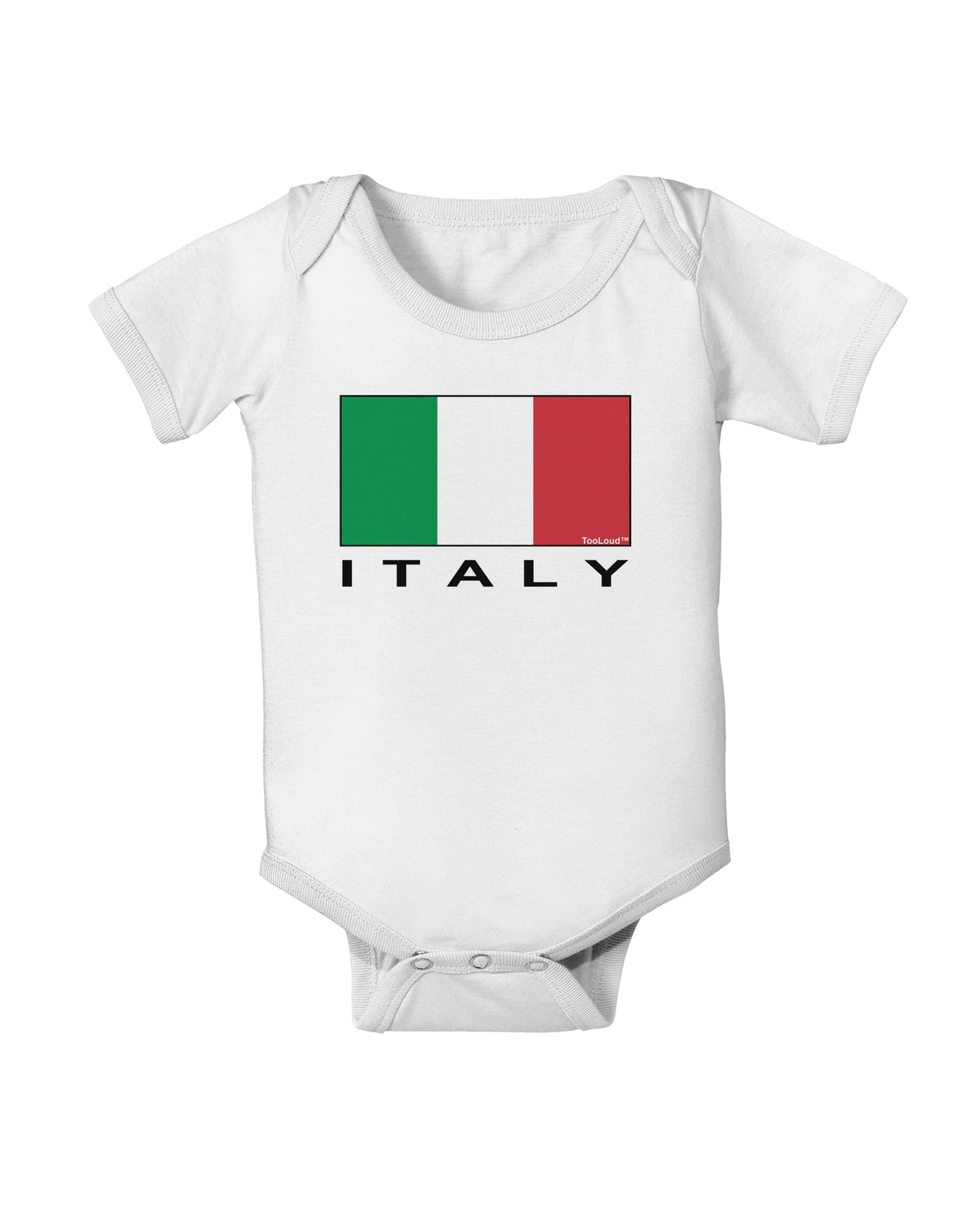 Italian Flag - Italy Text Baby Romper Bodysuit by TooLoud-Baby Romper-TooLoud-White-06-Months-Davson Sales