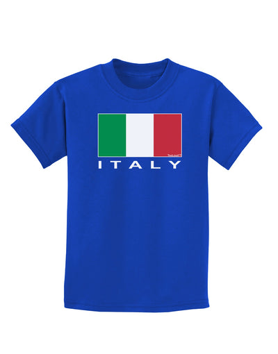 Italian Flag - Italy Text Childrens Dark T-Shirt by TooLoud-Childrens T-Shirt-TooLoud-Royal-Blue-X-Small-Davson Sales