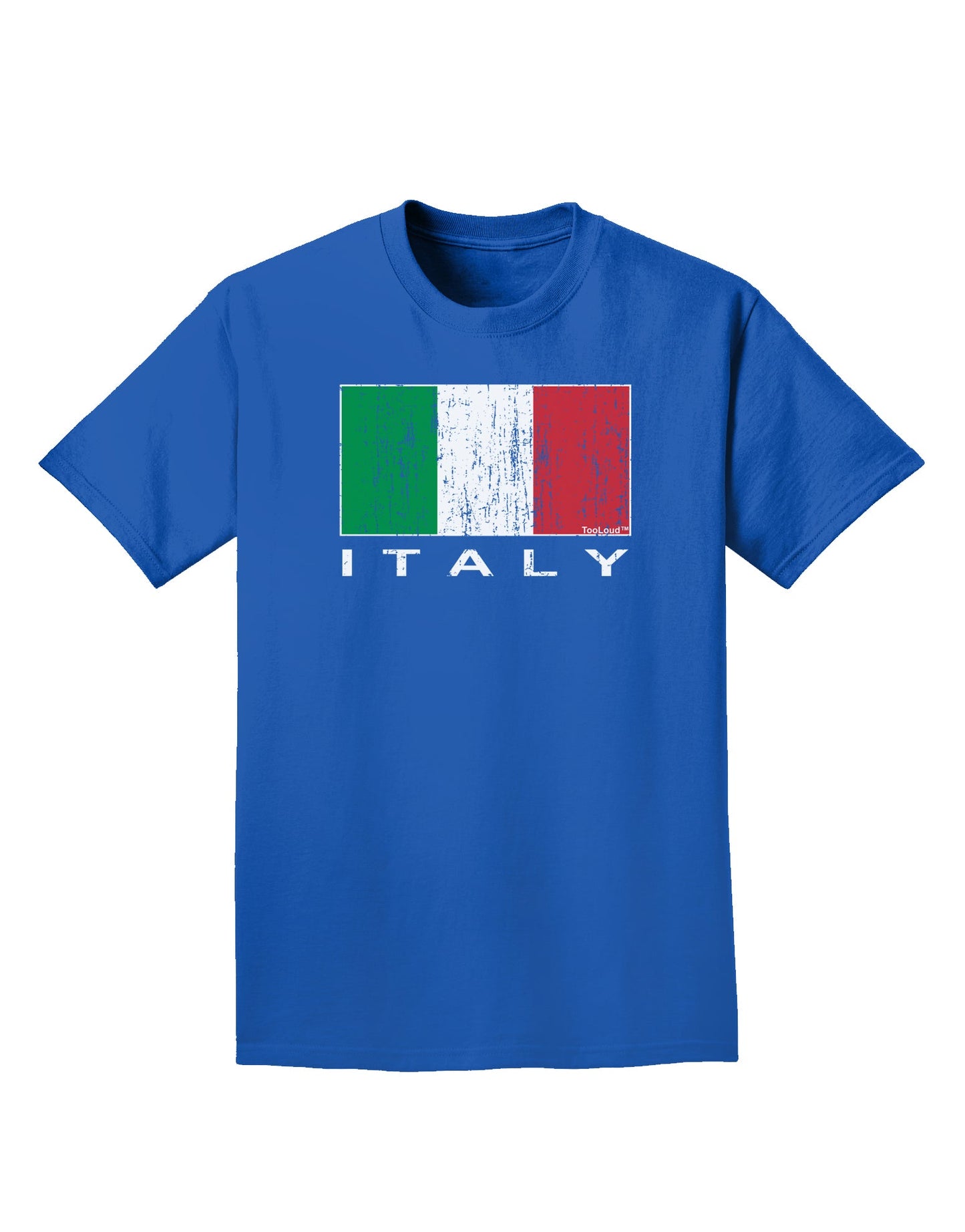 Italian Flag - Italy Text Distressed Adult Dark T-Shirt by TooLoud-Mens T-Shirt-TooLoud-Royal-Blue-Small-Davson Sales