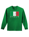 Italian Flag - Italy Text Distressed Adult Long Sleeve Dark T-Shirt by TooLoud-TooLoud-Kelly-Green-Small-Davson Sales