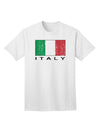 Italian Flag - Italy Text Distressed Adult T-Shirt: A Stylish Expression of Italian Pride by TooLoud-Mens T-shirts-TooLoud-White-Small-Davson Sales