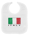 Italian Flag - Italy Text Distressed Baby Bib by TooLoud