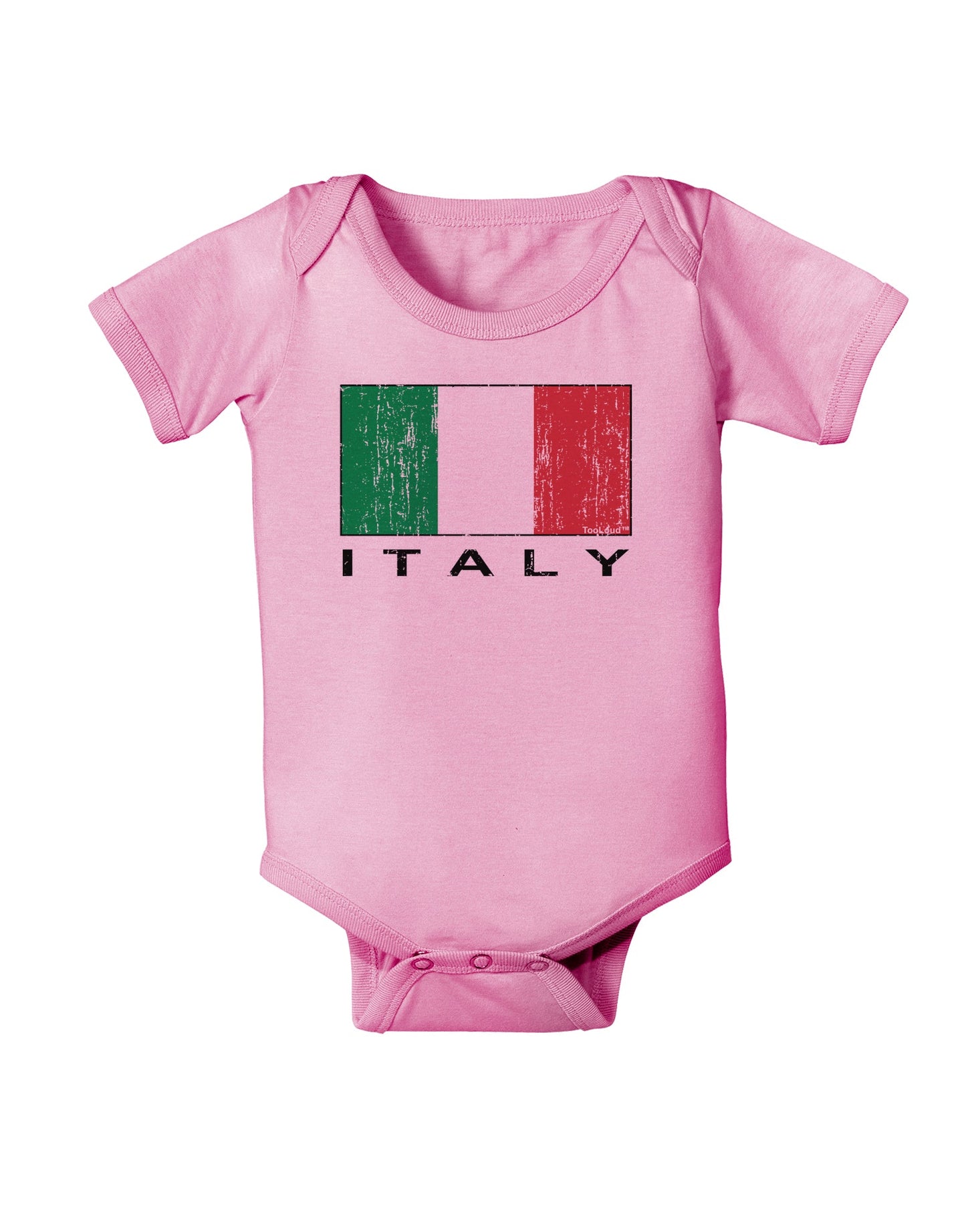 Italian Flag - Italy Text Distressed Baby Romper Bodysuit by TooLoud-Baby Romper-TooLoud-Light-Pink-06-Months-Davson Sales