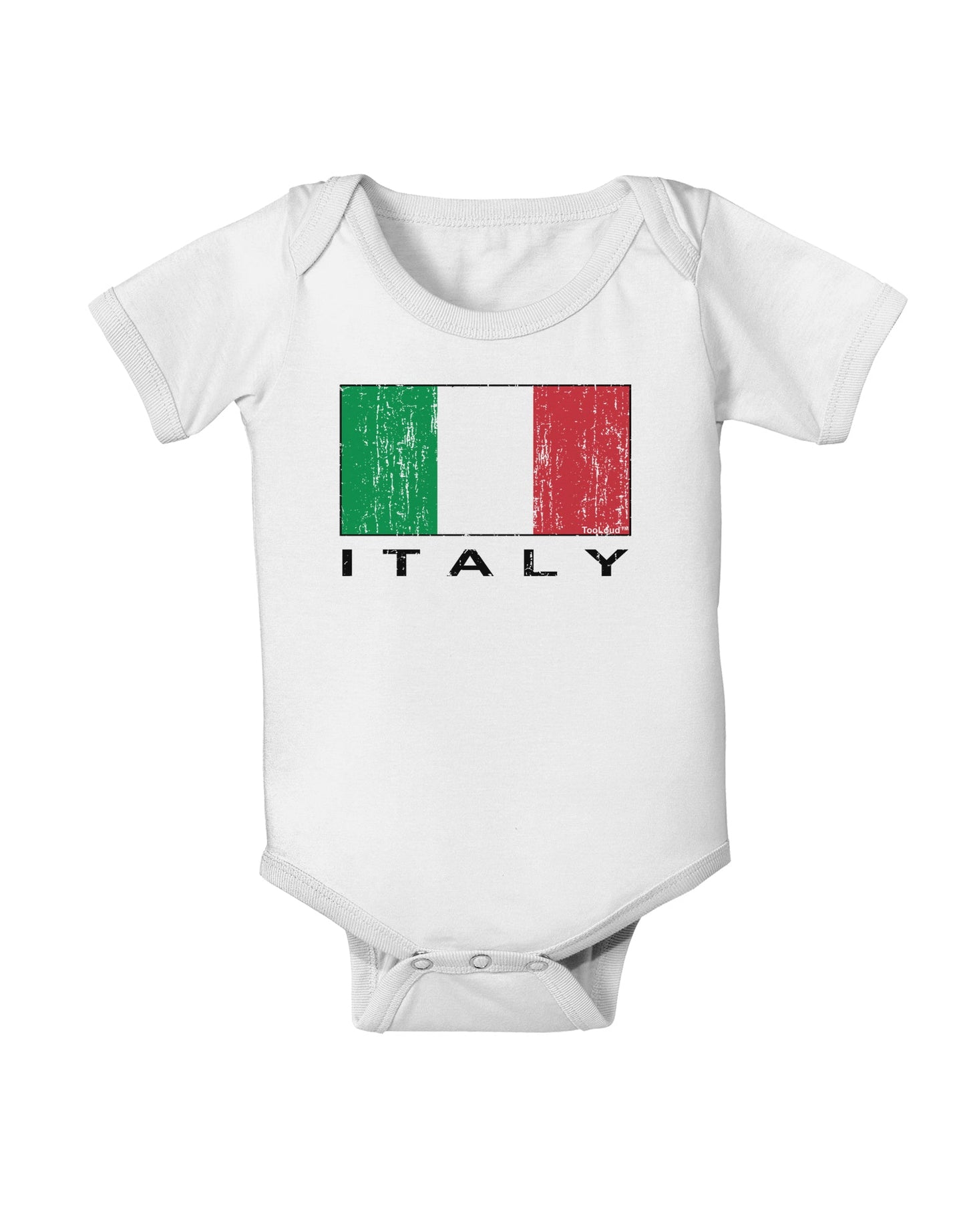 Italian Flag - Italy Text Distressed Baby Romper Bodysuit by TooLoud-Baby Romper-TooLoud-White-06-Months-Davson Sales