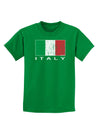 Italian Flag - Italy Text Distressed Childrens Dark T-Shirt by TooLoud-Childrens T-Shirt-TooLoud-Kelly-Green-X-Small-Davson Sales