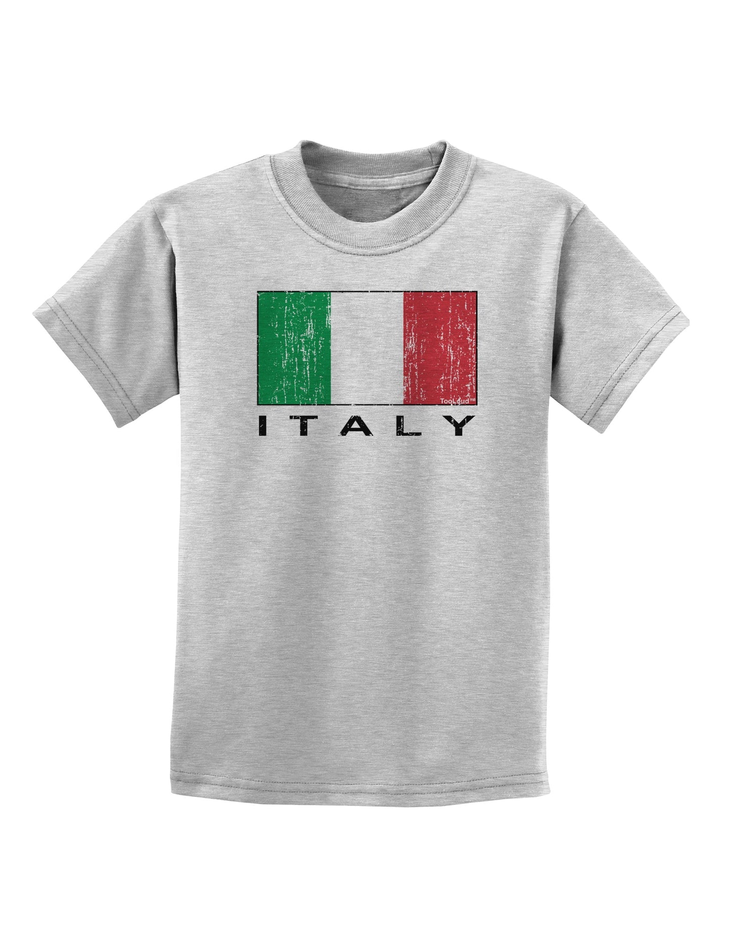 Italian Flag - Italy Text Distressed Childrens T-Shirt by TooLoud-Childrens T-Shirt-TooLoud-AshGray-X-Small-Davson Sales