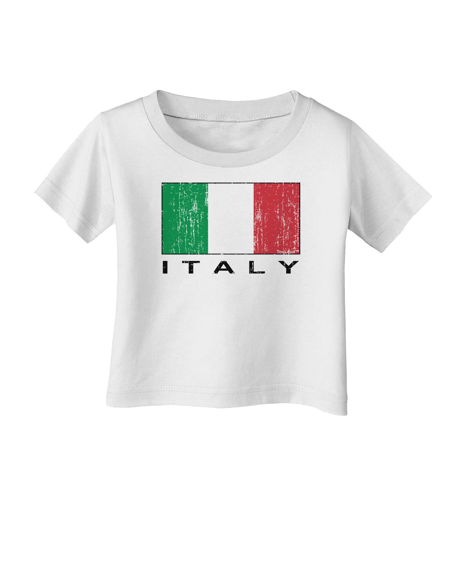Italian Flag - Italy Text Distressed Infant T-Shirt by TooLoud-Infant T-Shirt-TooLoud-White-06-Months-Davson Sales