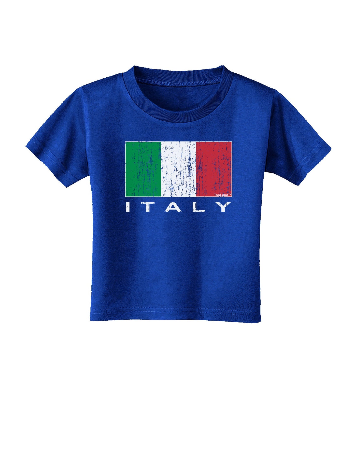 Italian Flag - Italy Text Distressed Toddler T-Shirt Dark by TooLoud-Toddler T-Shirt-TooLoud-Royal-Blue-2T-Davson Sales