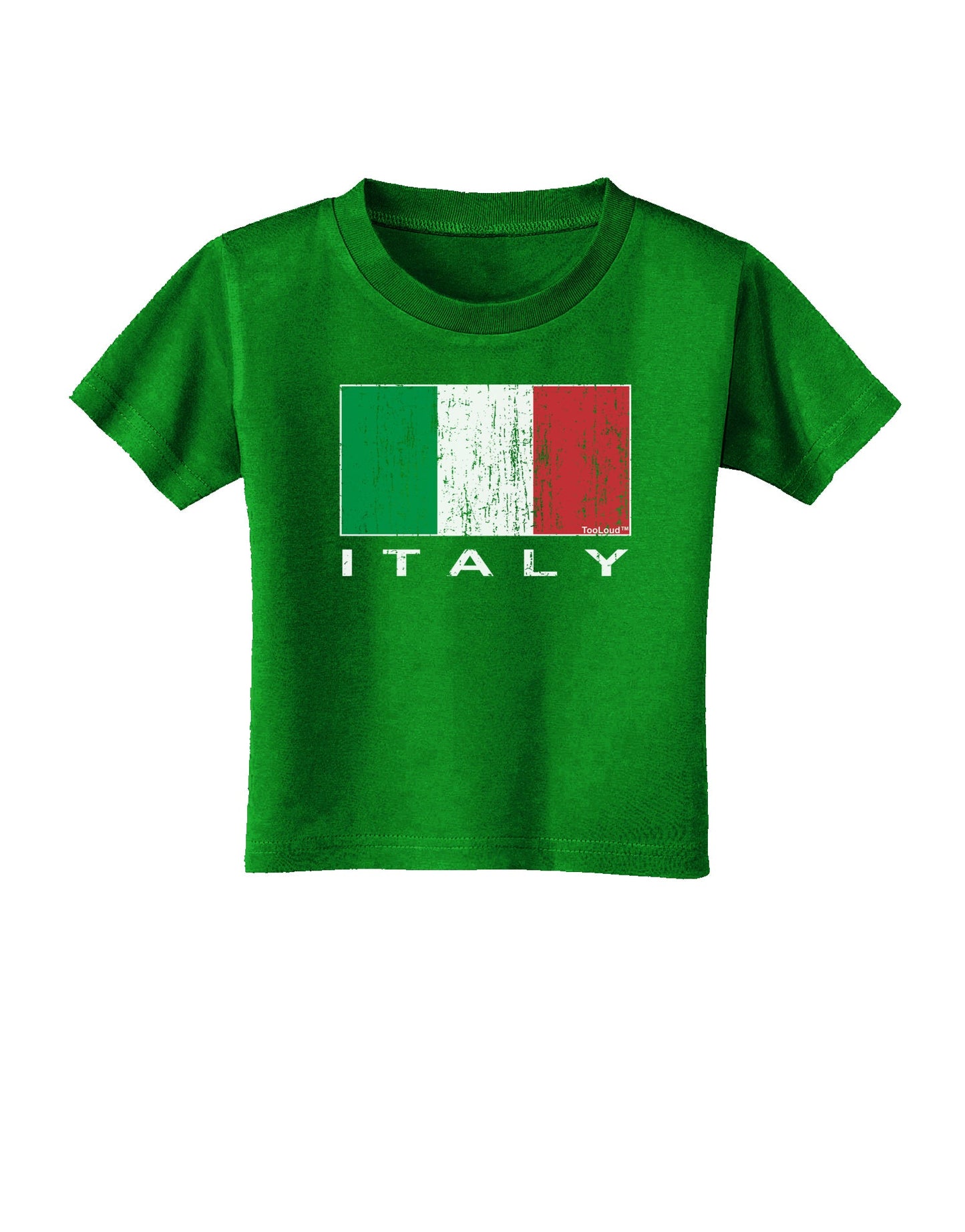 Italian Flag - Italy Text Distressed Toddler T-Shirt Dark by TooLoud-Toddler T-Shirt-TooLoud-Clover-Green-2T-Davson Sales