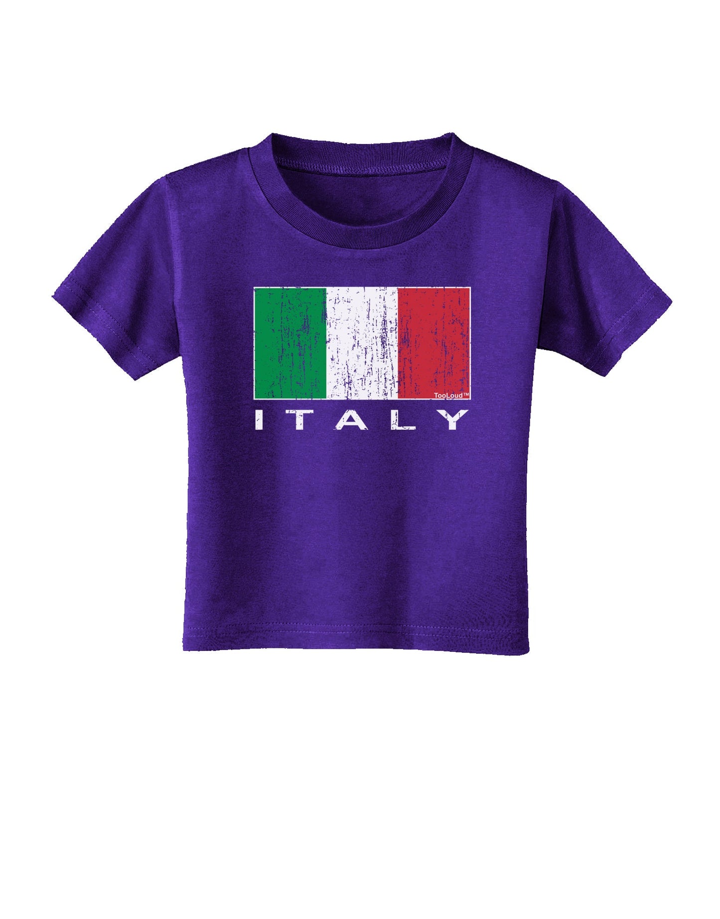 Italian Flag - Italy Text Distressed Toddler T-Shirt Dark by TooLoud-Toddler T-Shirt-TooLoud-Purple-2T-Davson Sales
