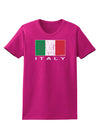 Italian Flag - Italy Text Distressed Womens Dark T-Shirt by TooLoud-Womens T-Shirt-TooLoud-Hot-Pink-Small-Davson Sales