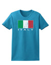 Italian Flag - Italy Text Distressed Womens Dark T-Shirt by TooLoud-Womens T-Shirt-TooLoud-Turquoise-X-Small-Davson Sales