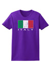 Italian Flag - Italy Text Distressed Womens Dark T-Shirt by TooLoud-Womens T-Shirt-TooLoud-Purple-X-Small-Davson Sales