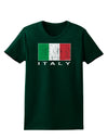 Italian Flag - Italy Text Distressed Womens Dark T-Shirt by TooLoud-Womens T-Shirt-TooLoud-Forest-Green-Small-Davson Sales