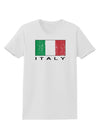 Italian Flag - Italy Text Distressed Womens T-Shirt by TooLoud-Womens T-Shirt-TooLoud-White-X-Small-Davson Sales