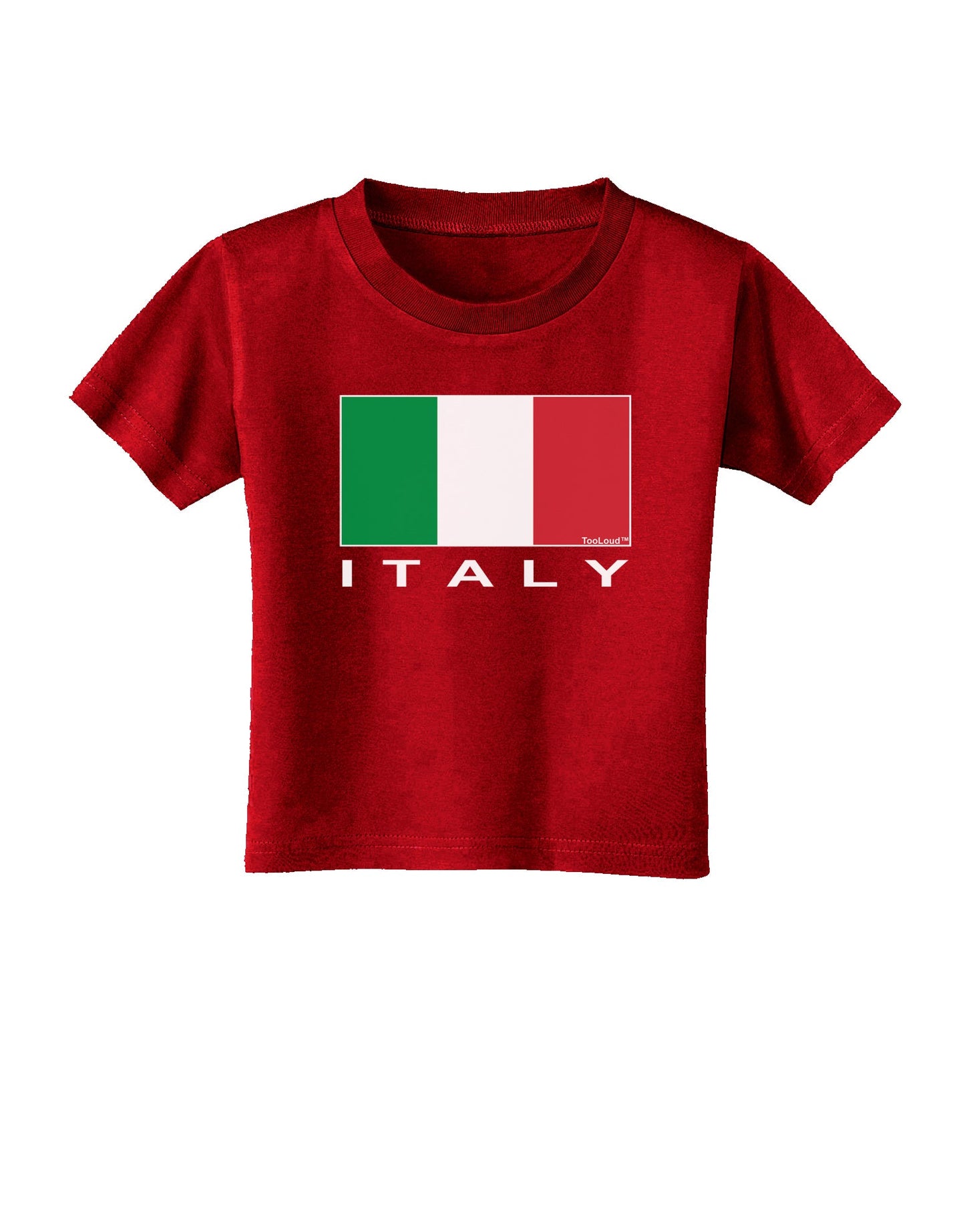 Italian Flag - Italy Text Toddler T-Shirt Dark by TooLoud-Toddler T-Shirt-TooLoud-Red-2T-Davson Sales