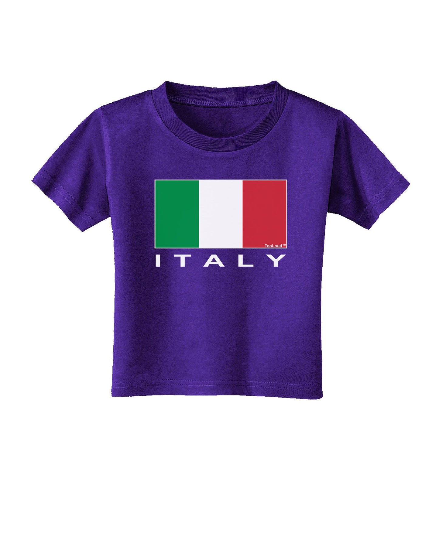 Italian Flag - Italy Text Toddler T-Shirt Dark by TooLoud-Toddler T-Shirt-TooLoud-Purple-2T-Davson Sales