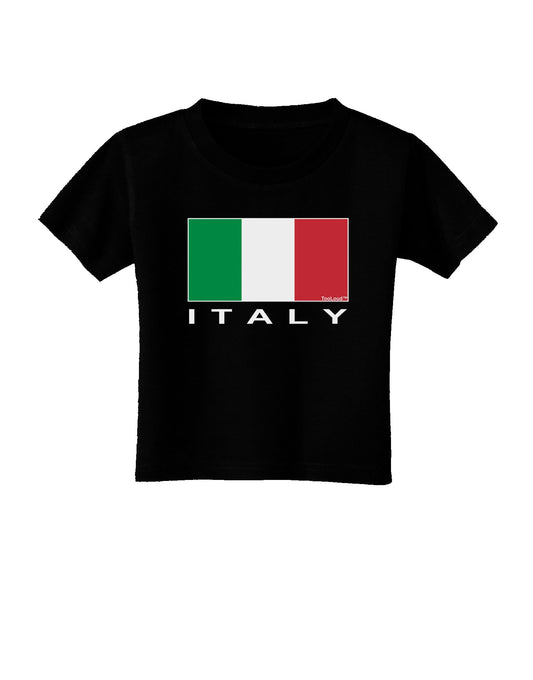 Italian Flag - Italy Text Toddler T-Shirt Dark by TooLoud-Toddler T-Shirt-TooLoud-Black-2T-Davson Sales