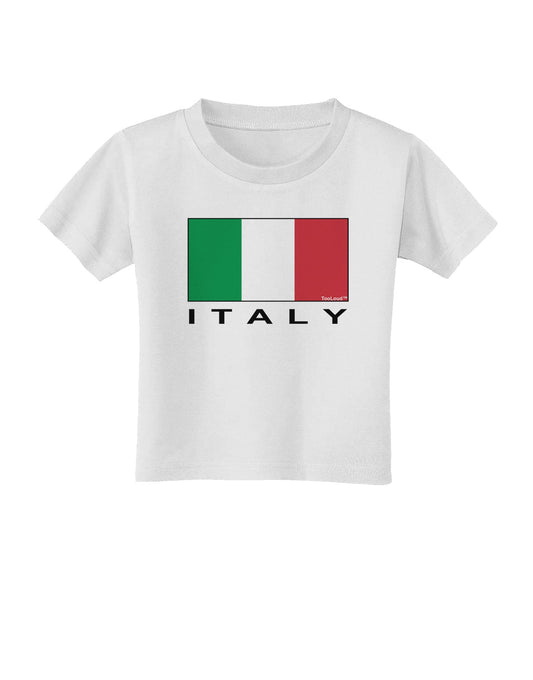 Italian Flag - Italy Text Toddler T-Shirt by TooLoud-Toddler T-Shirt-TooLoud-White-2T-Davson Sales