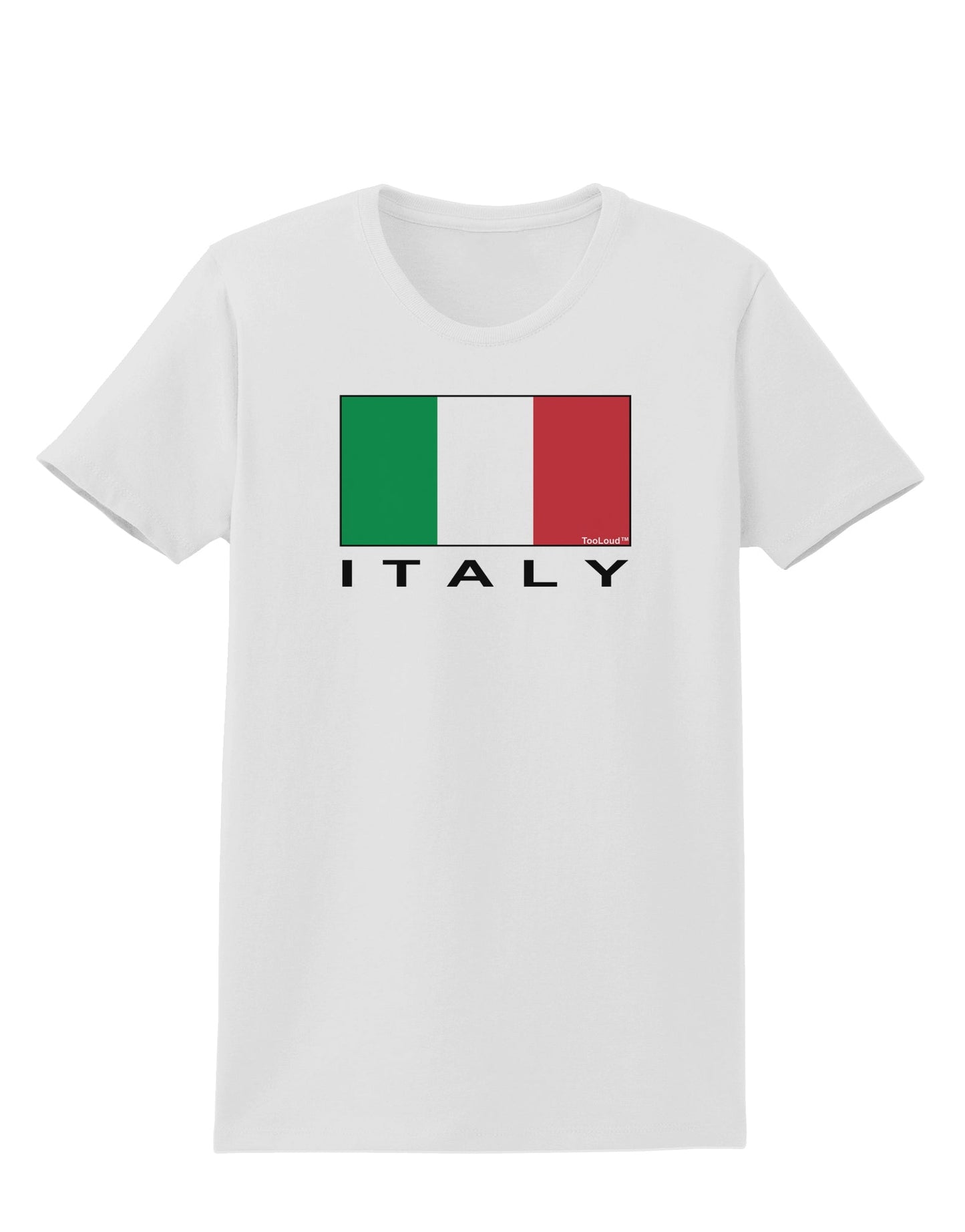 Italian Flag - Italy Text Womens T-Shirt by TooLoud-Womens T-Shirt-TooLoud-White-X-Small-Davson Sales
