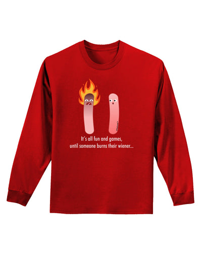 It's All Fun and Games - Wiener Adult Long Sleeve Dark T-Shirt by TooLoud-TooLoud-Red-Small-Davson Sales