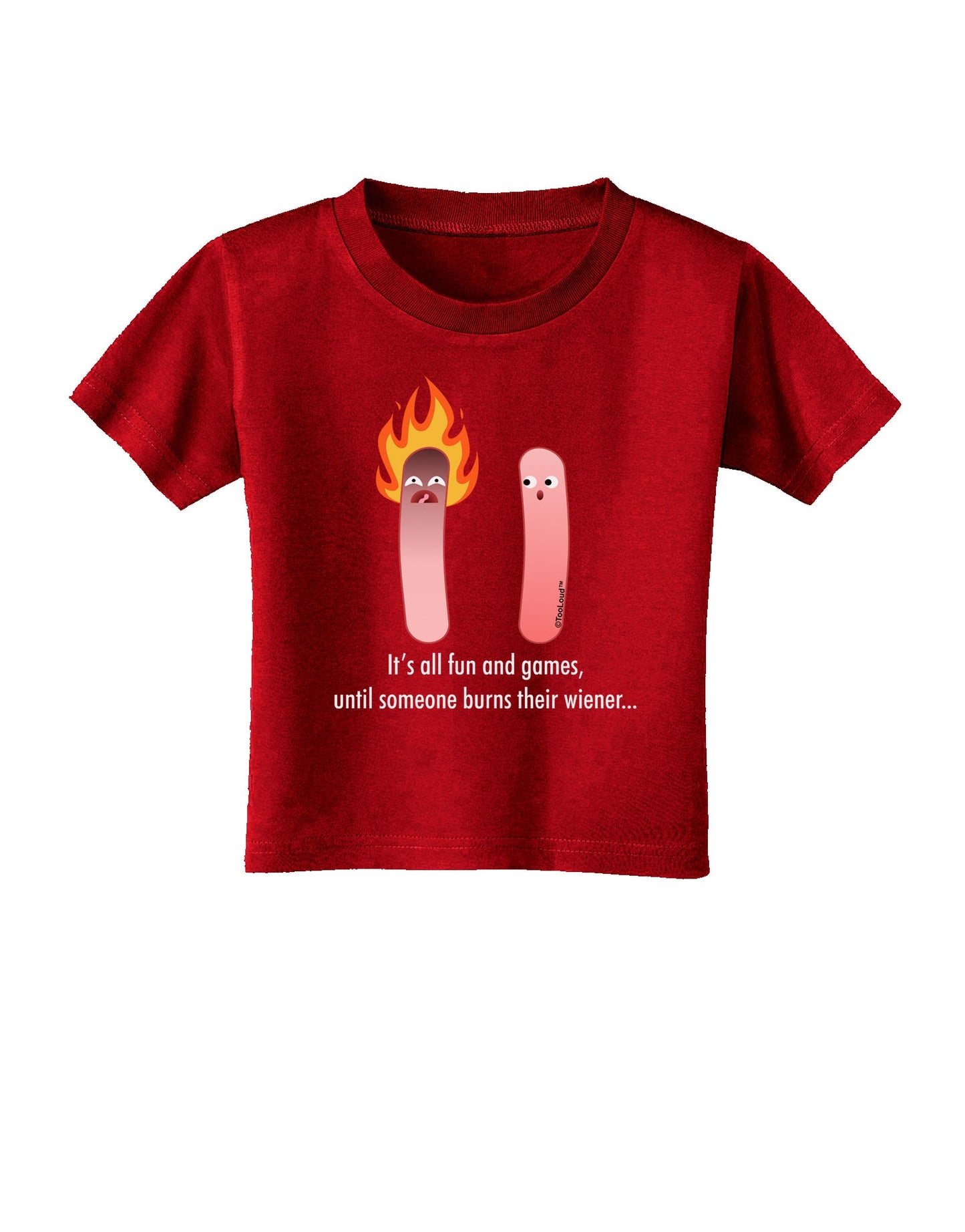 It's All Fun and Games - Wiener Toddler T-Shirt Dark by TooLoud-Toddler T-Shirt-TooLoud-Red-2T-Davson Sales