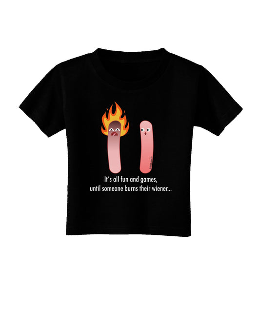 It's All Fun and Games - Wiener Toddler T-Shirt Dark by TooLoud-Toddler T-Shirt-TooLoud-Black-2T-Davson Sales