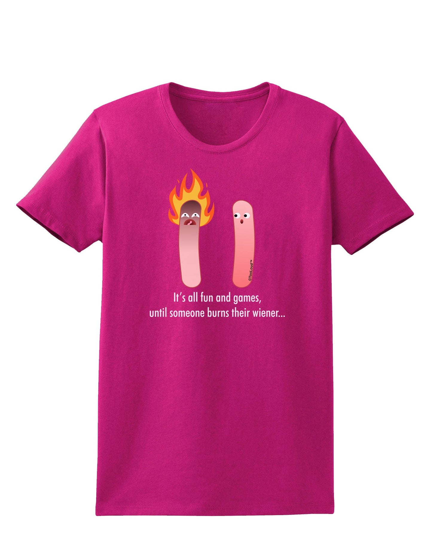 It's All Fun and Games - Wiener Womens Dark T-Shirt by TooLoud-Womens T-Shirt-TooLoud-Hot-Pink-Small-Davson Sales