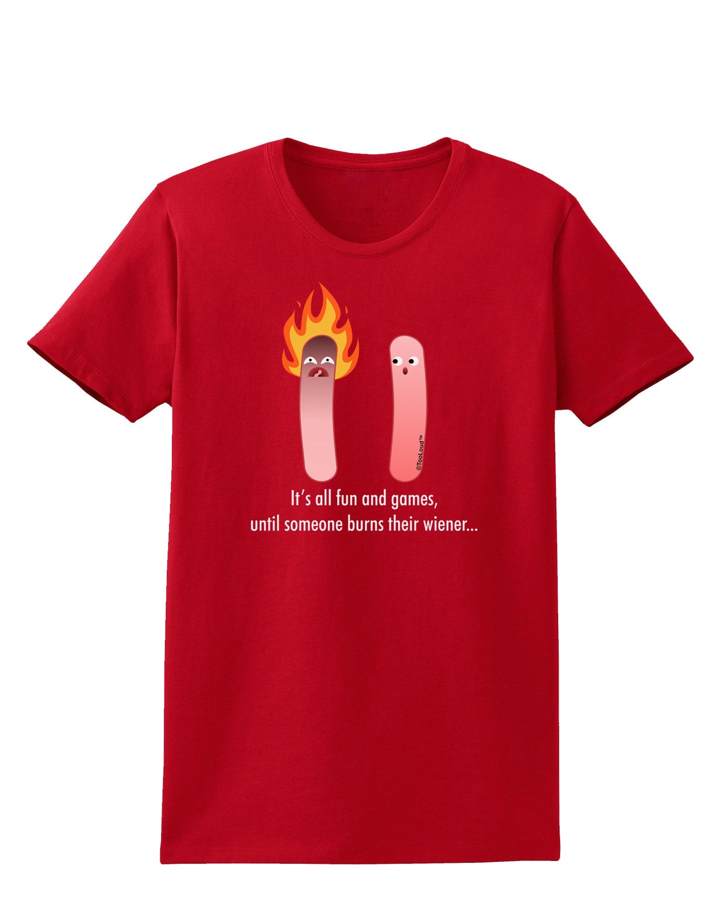 It's All Fun and Games - Wiener Womens Dark T-Shirt by TooLoud-Womens T-Shirt-TooLoud-Red-X-Small-Davson Sales