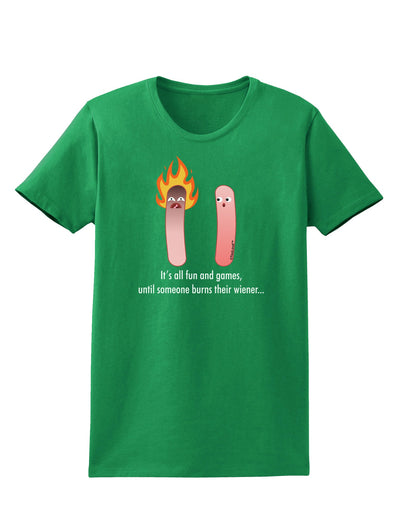 It's All Fun and Games - Wiener Womens Dark T-Shirt by TooLoud-Womens T-Shirt-TooLoud-Kelly-Green-X-Small-Davson Sales