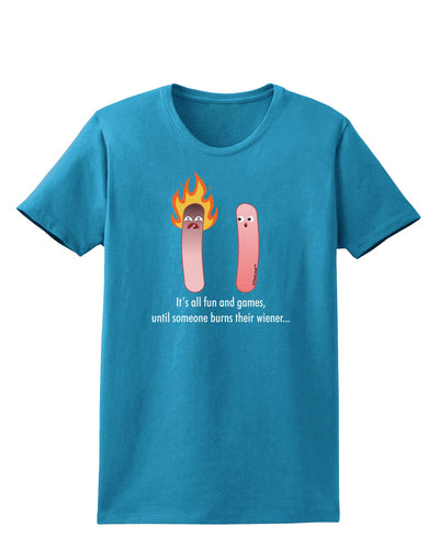 It's All Fun and Games - Wiener Womens Dark T-Shirt by TooLoud-Womens T-Shirt-TooLoud-Turquoise-X-Small-Davson Sales