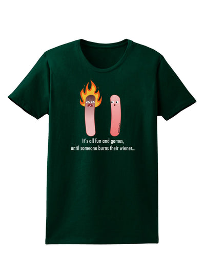 It's All Fun and Games - Wiener Womens Dark T-Shirt by TooLoud-Womens T-Shirt-TooLoud-Forest-Green-Small-Davson Sales