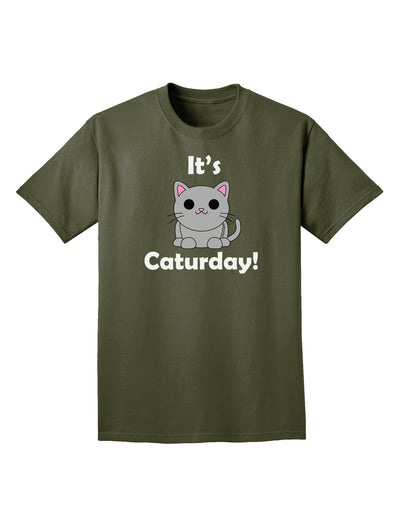 It's Caturday Cute Cat Design Adult Dark T-Shirt by TooLoud-Mens T-Shirt-TooLoud-Military-Green-Small-Davson Sales