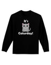 It's Caturday Cute Cat Design Adult Long Sleeve Dark T-Shirt by TooLoud-TooLoud-Black-Small-Davson Sales