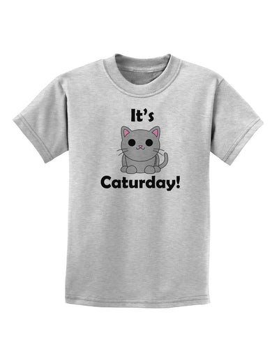 It's Caturday Cute Cat Design Childrens T-Shirt by TooLoud-Childrens T-Shirt-TooLoud-AshGray-X-Small-Davson Sales