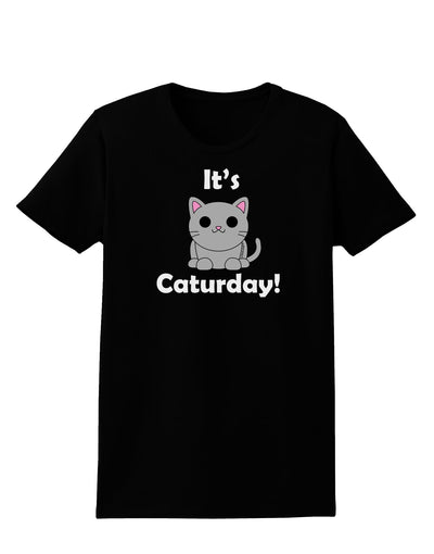 It's Caturday Cute Cat Design Womens Dark T-Shirt by TooLoud-Womens T-Shirt-TooLoud-Black-X-Small-Davson Sales